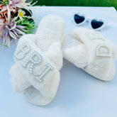 BRIDE Fluffy Slippers, Bridesmaid Gift